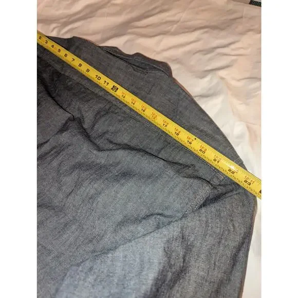 NWT Wrangler Indigo Denim Jean Button Down Stretch Shirt Size XXL 3XL - Picture 7 of 11